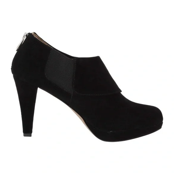 Adrienne Vittadini LEATHER WOMENS HEELED BOOTS SIZE 9.5 velvet black shoes - Picture 11 of 12